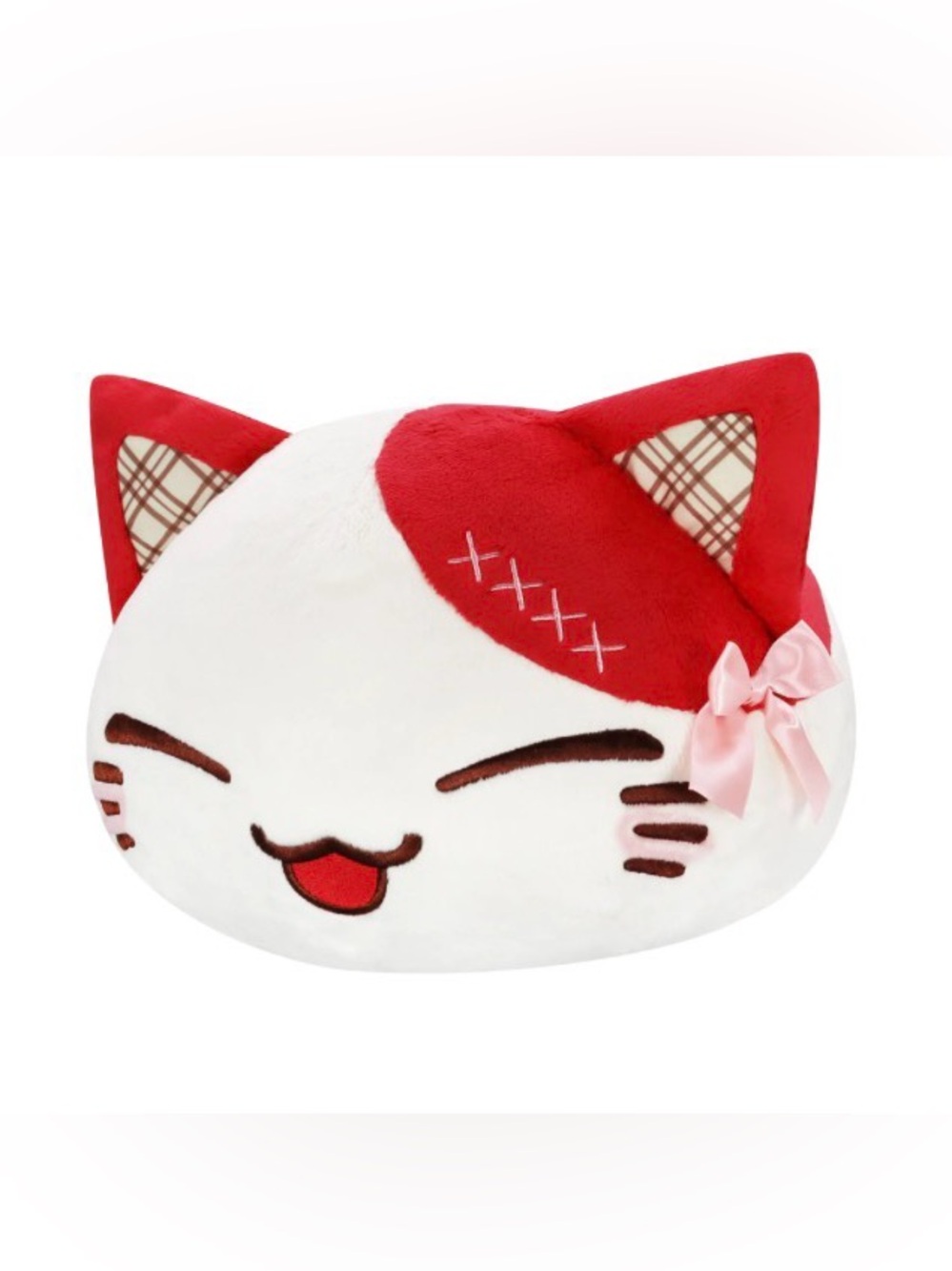 FuRyu Nemuneko Cat Plush - White and red, 11”